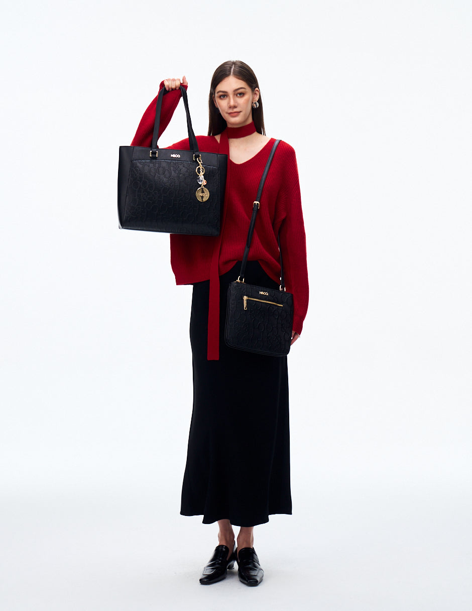 Set de Tote y Crossbody Promo Grabado Negro H&Co.
