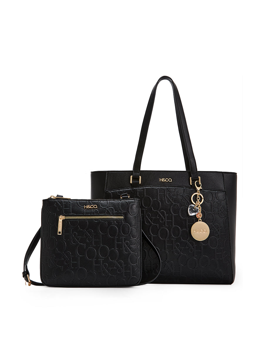 Set de Tote y Crossbody Promo Grabado Negro H&Co.