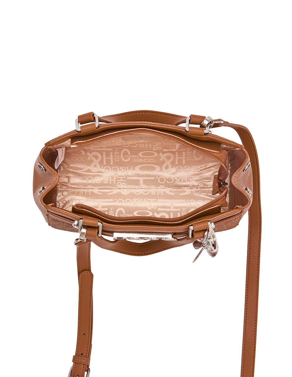Tote Lia Grabado cognac, otra vista