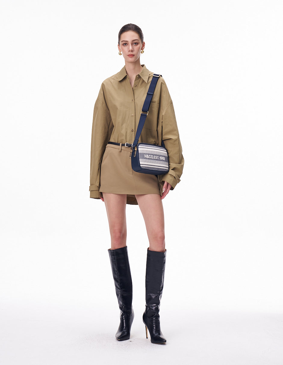 Crossbody Liya Textil marino H&Co. vista frontal