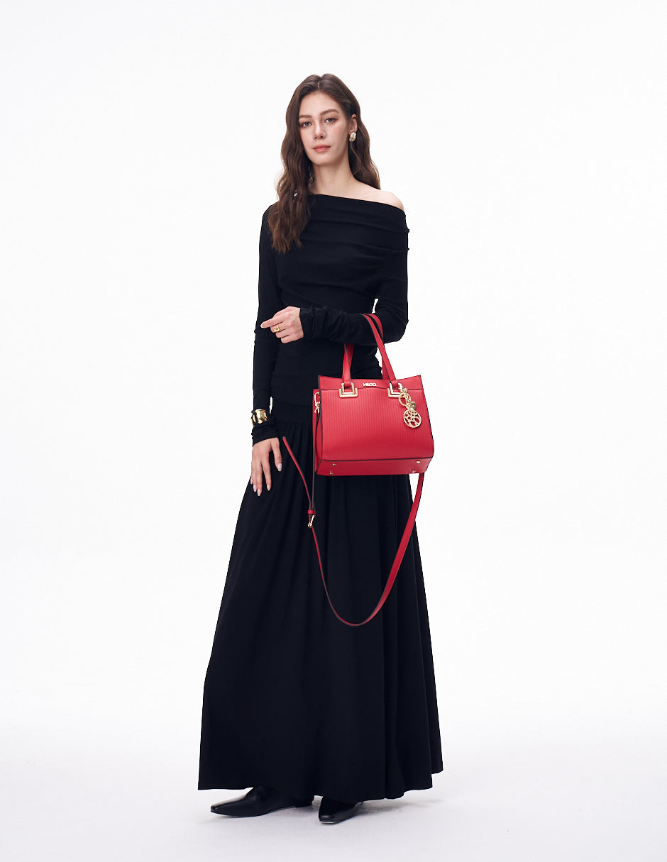 Satchel Alexa rojo H&Co. interior