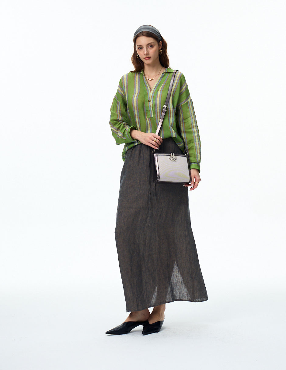 Crossbody Tanya Brillo Gris acero