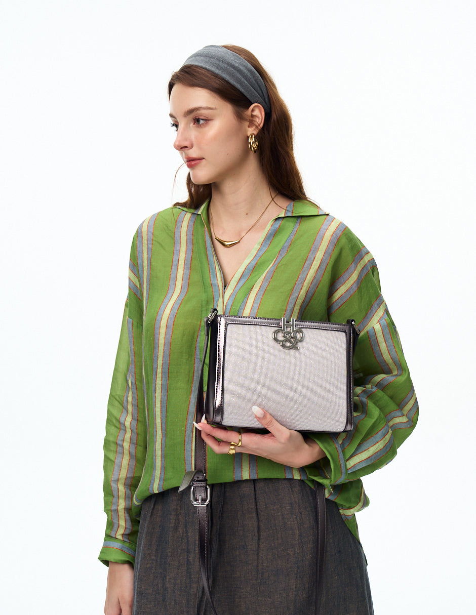 Crossbody Tanya Brillo Gris acero