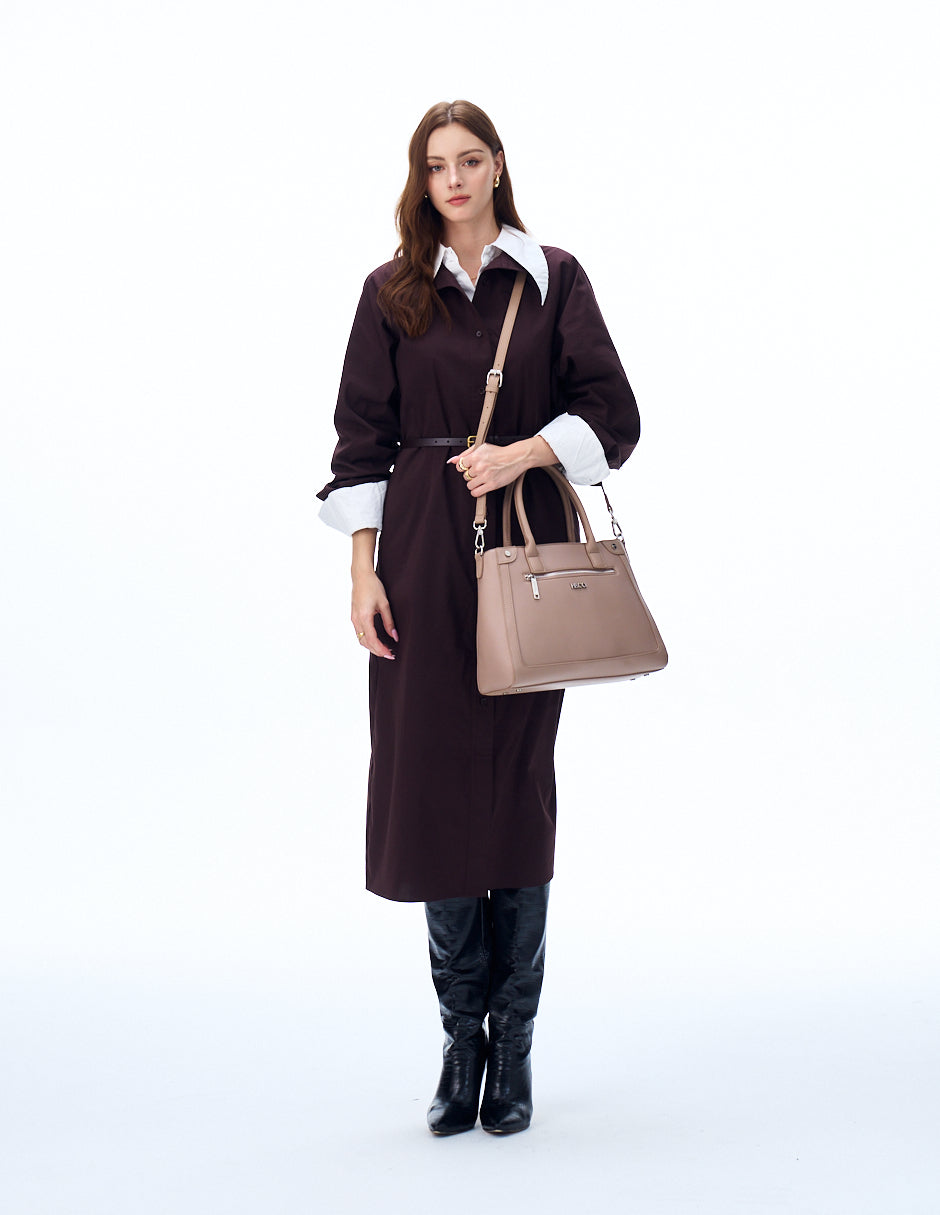 Tote Gemma taupe H&Co. vista frontal