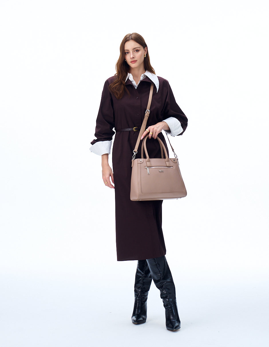 Tote Gemma taupe H&Co. detalle asas