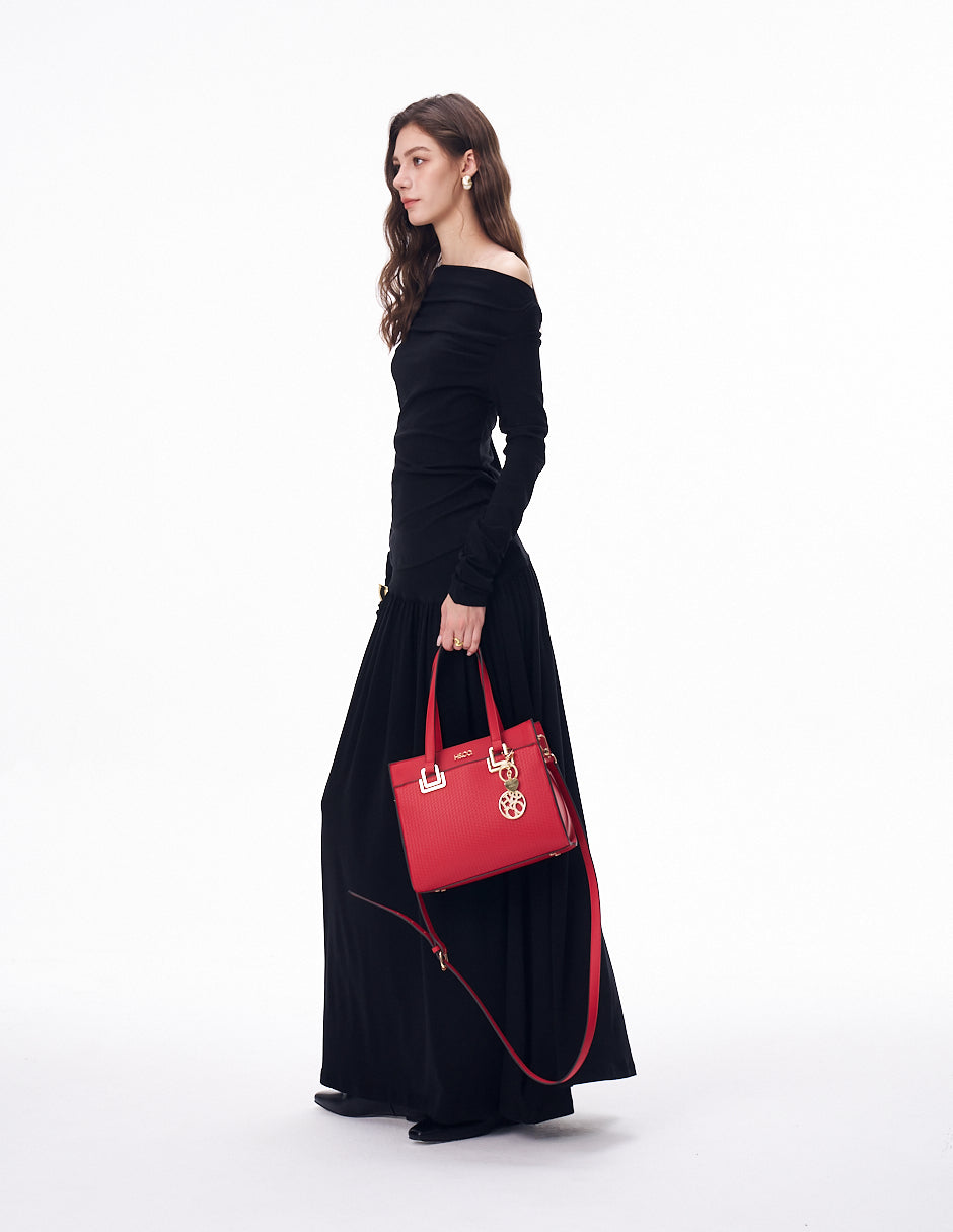 Satchel Alexa rojo H&Co. lateral