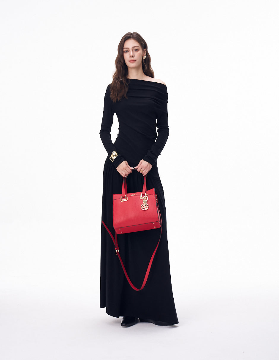 Satchel Alexa rojo H&Co. detalle
