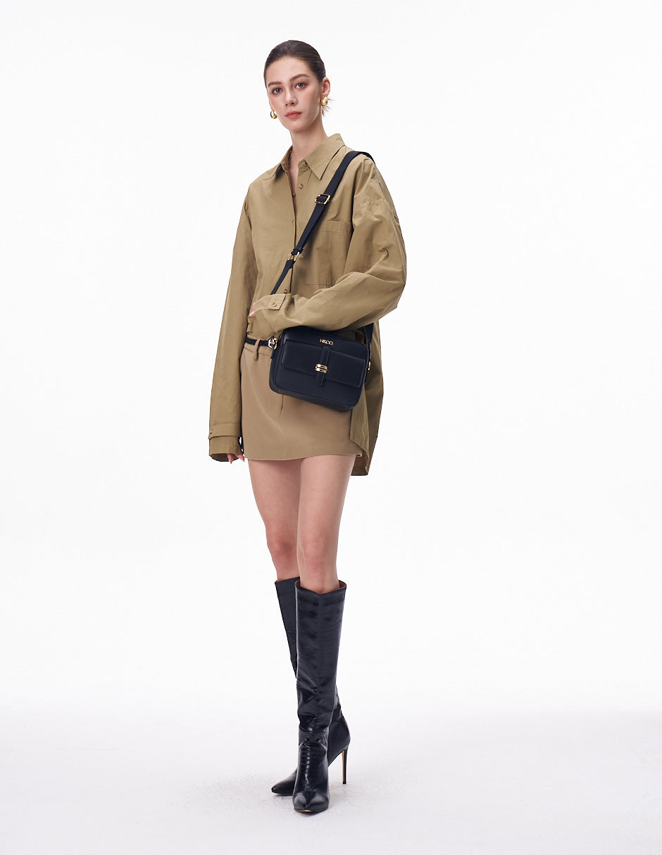 Crossbody Dimitra negro H&Co. vista completa