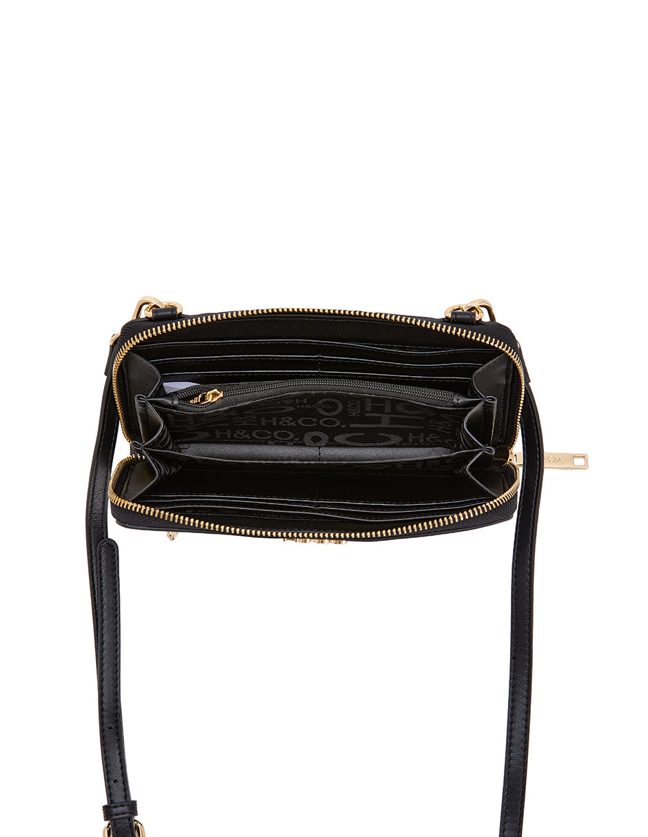 Crossbody Galatea Grabado negro H&Co. interior