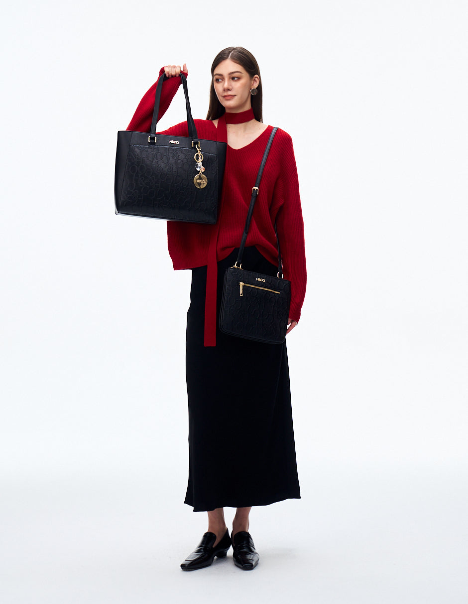 Set de Tote y Crossbody Promo Grabado Negro H&Co.