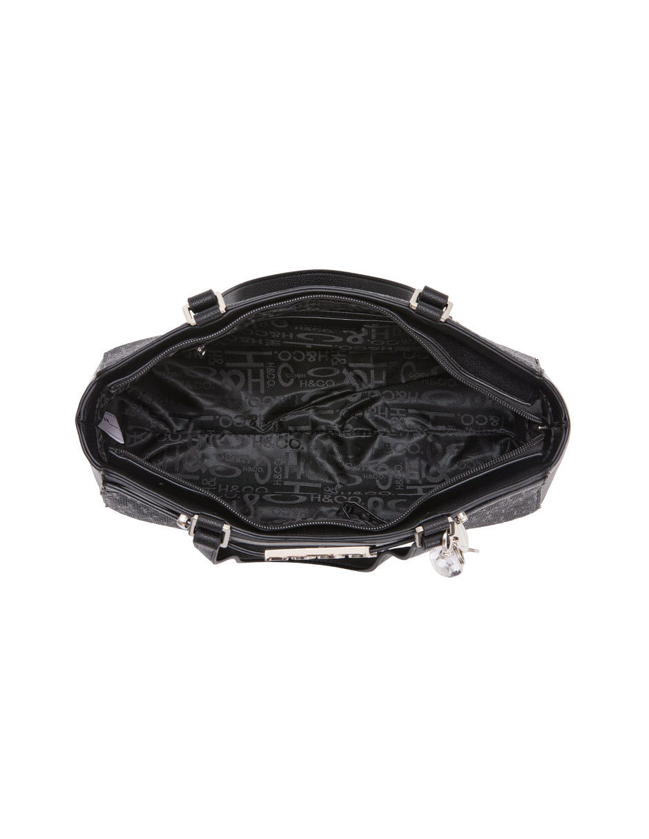 Tote Lia Grabado Negro H&Co.