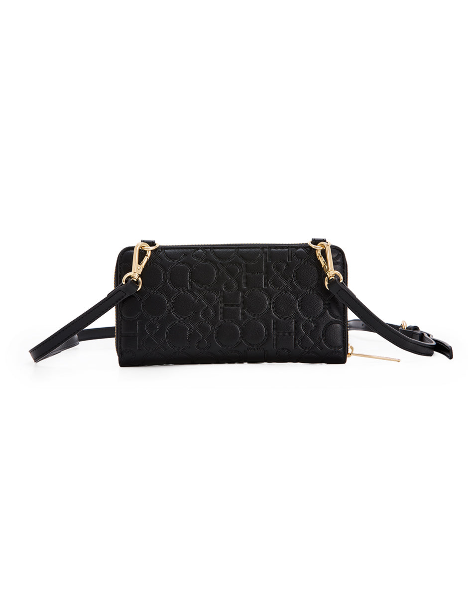 Crossbody Galatea Grabado negro H&Co. lateral