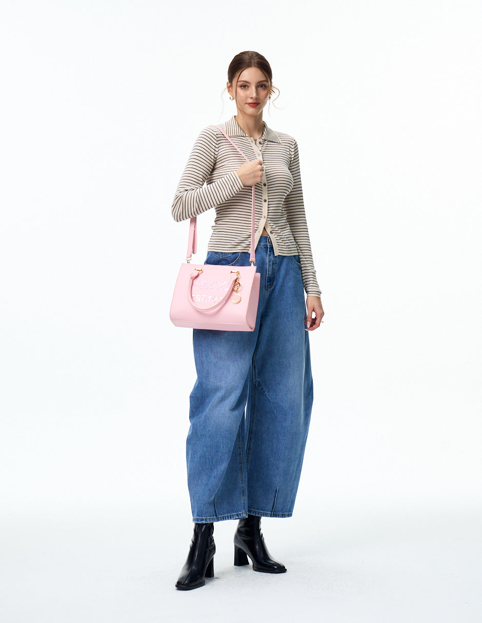 Tote Asia Logo rosa H&Co. detalle