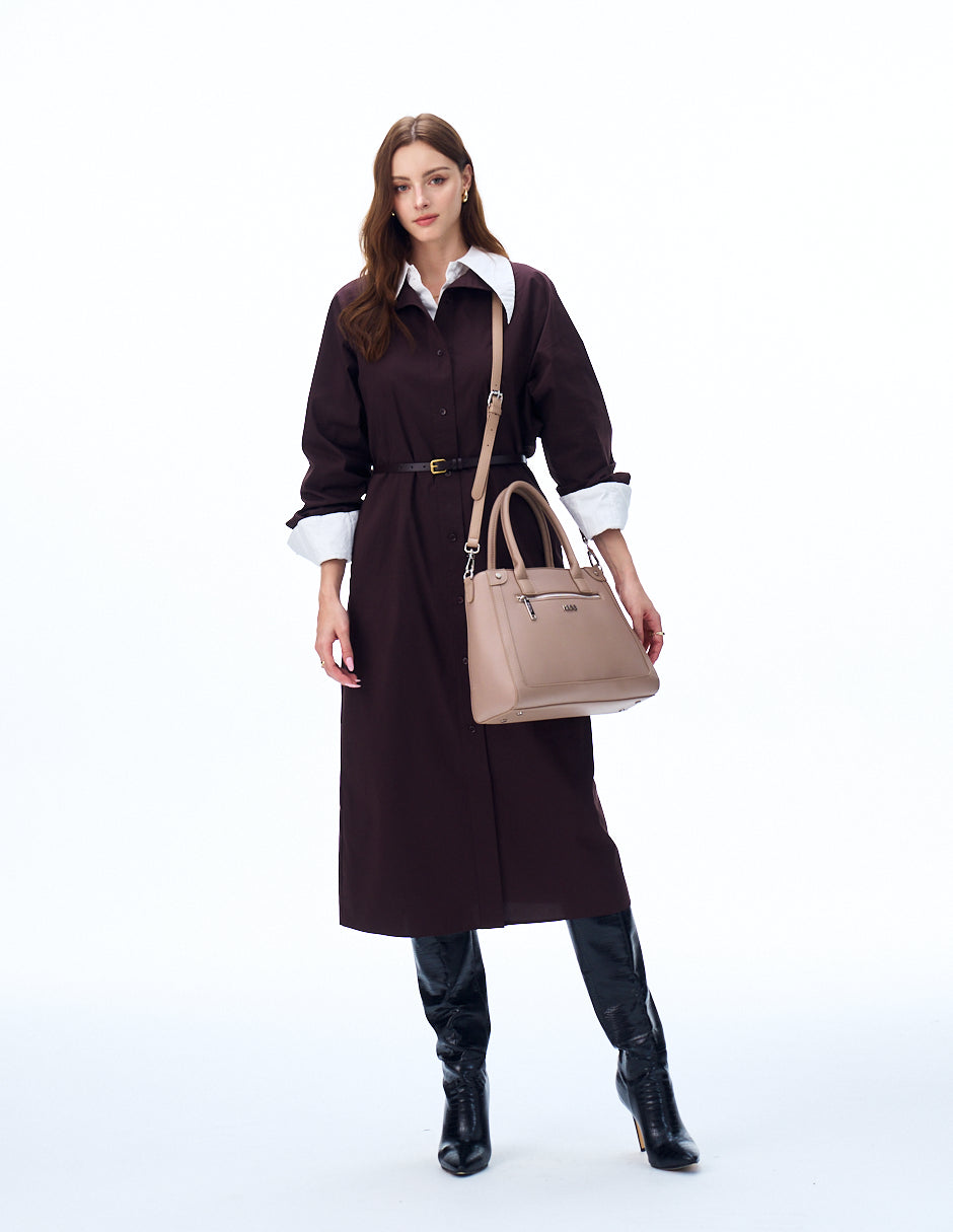 Tote Gemma taupe H&Co. lateral