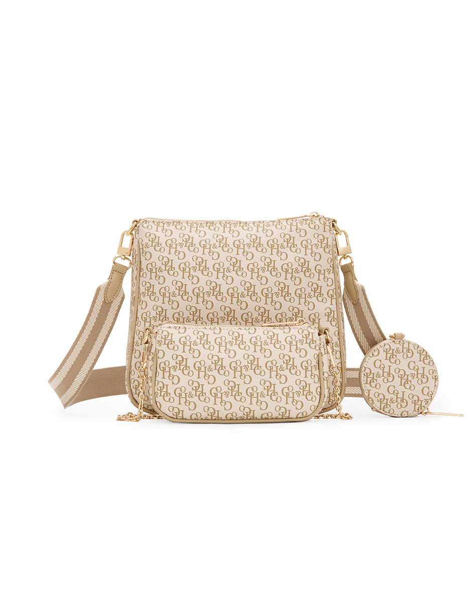 Set de Crossbody Rex Logo Beige H&Co.