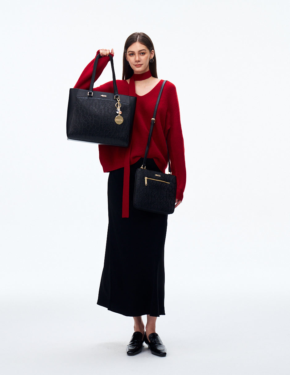 Set de Tote y Crossbody Promo Grabado Negro H&Co.