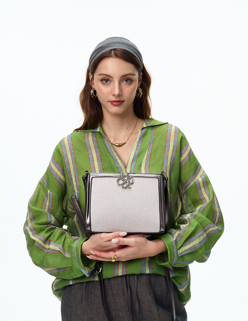 Crossbody Tanya Brillo Gris acero