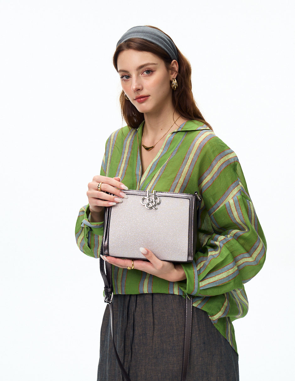 Crossbody Tanya Brillo Gris acero